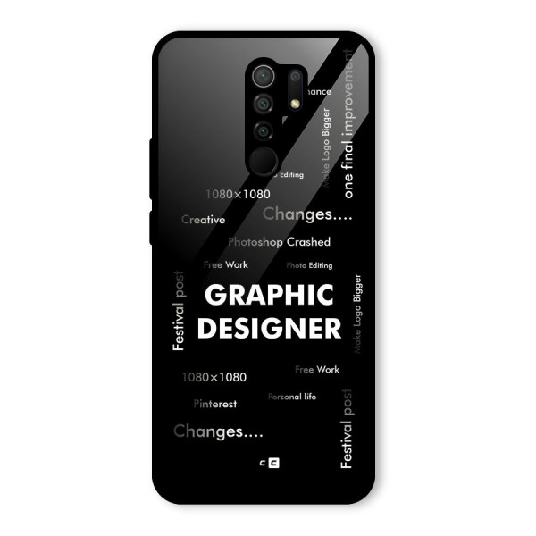 Graphic Designer Struggles Glass Back Case for Redmi 9 Prime