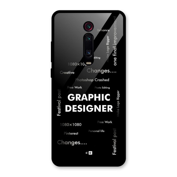 Graphic Designer Struggles Glass Back Case for Redmi K20 Pro