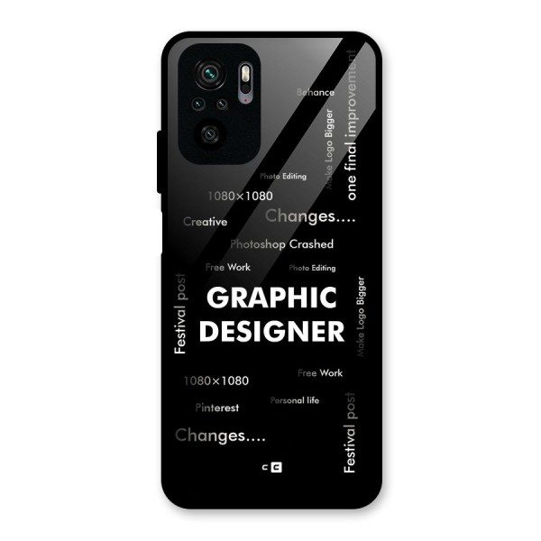 Graphic Designer Struggles Glass Back Case for Redmi Note 10