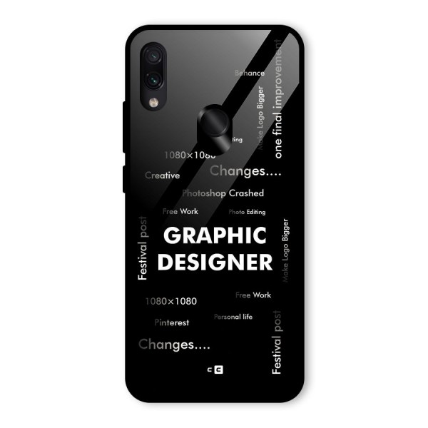 Graphic Designer Struggles Glass Back Case for Redmi Note 7