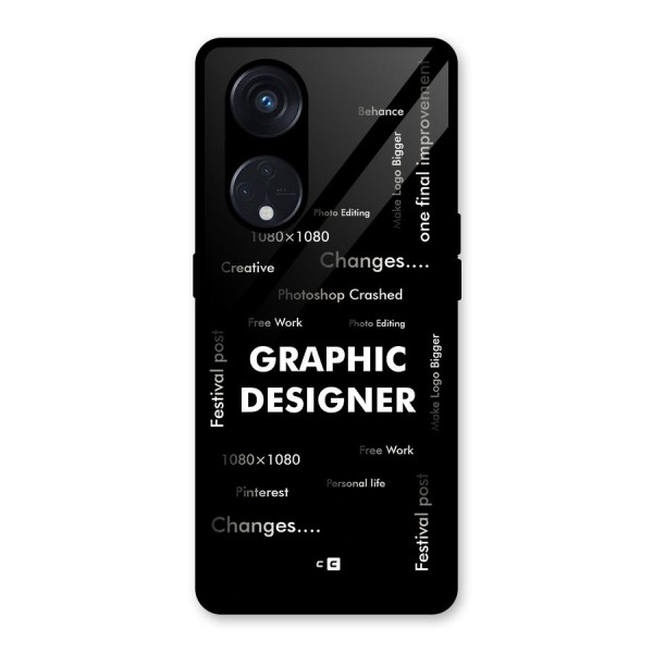 Graphic Designer Struggles Glass Back Case for Reno8 T 5G