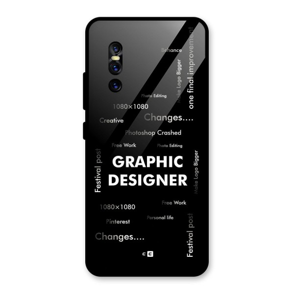 Graphic Designer Struggles Glass Back Case for Vivo V15 Pro