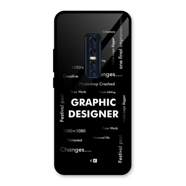 Graphic Designer Struggles Glass Back Case for Vivo V17 Pro