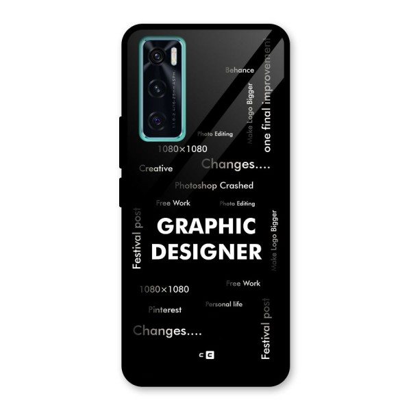 Graphic Designer Struggles Glass Back Case for Vivo V20 SE