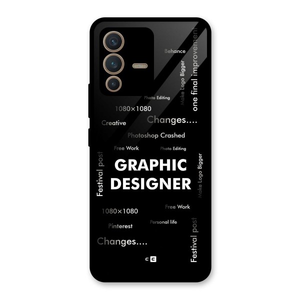 Graphic Designer Struggles Glass Back Case for Vivo V23 5G