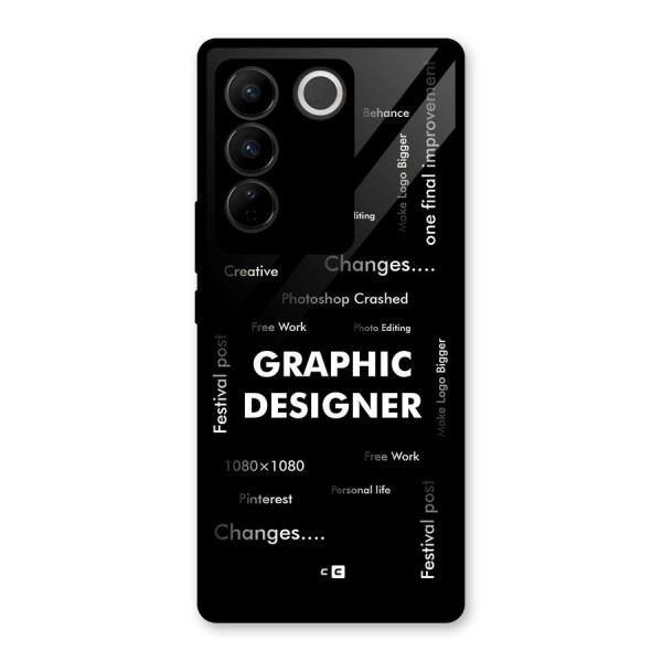 Graphic Designer Struggles Glass Back Case for Vivo V27 Pro