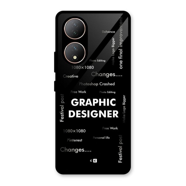 Graphic Designer Struggles Glass Back Case for Vivo Y100A