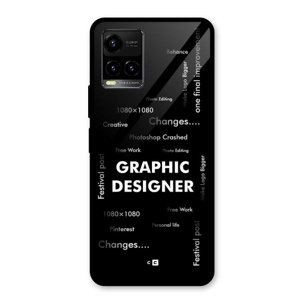 Graphic Designer Struggles Glass Back Case for Vivo Y21A