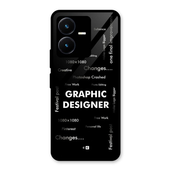 Graphic Designer Struggles Glass Back Case for Vivo Y22