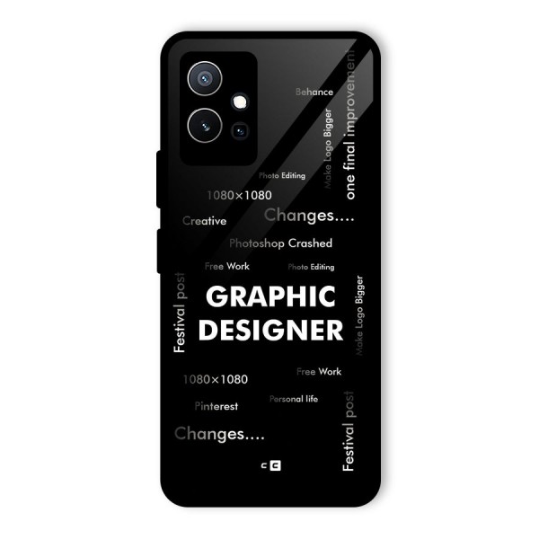 Graphic Designer Struggles Glass Back Case for Vivo Y75 5G