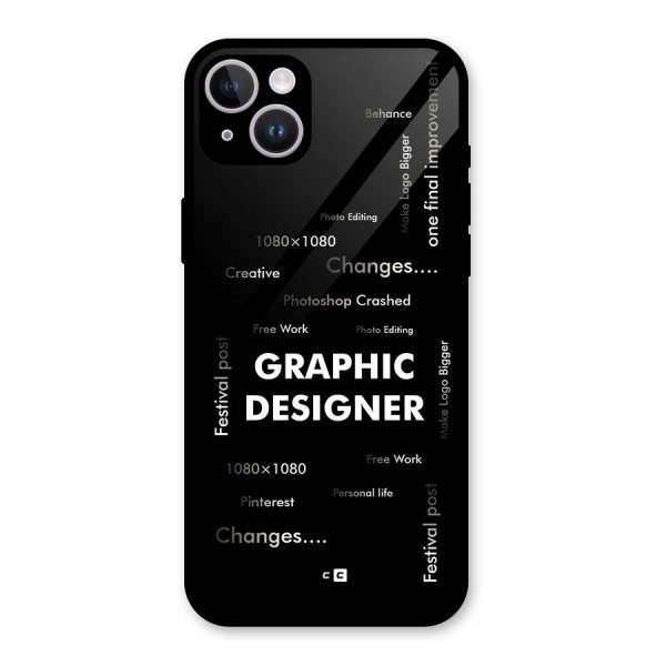 Graphic Designer Struggles Glass Back Case for iPhone 14 Plus