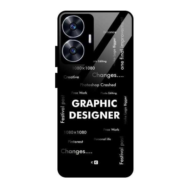 Graphic Designer Struggles Glass Back Case for realme C55