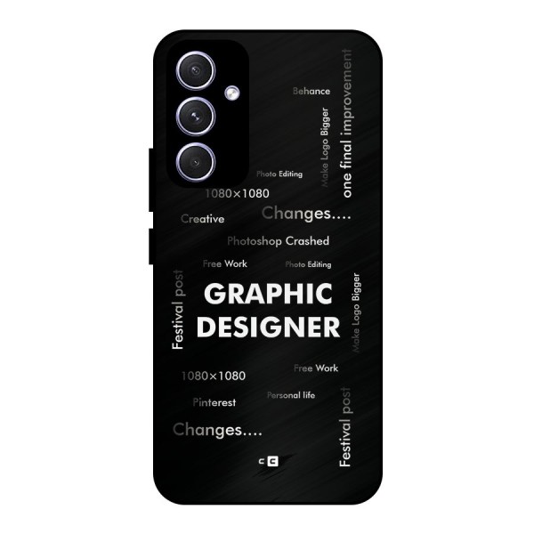 Graphic Designer Struggles Metal Back Case for Galaxy A54