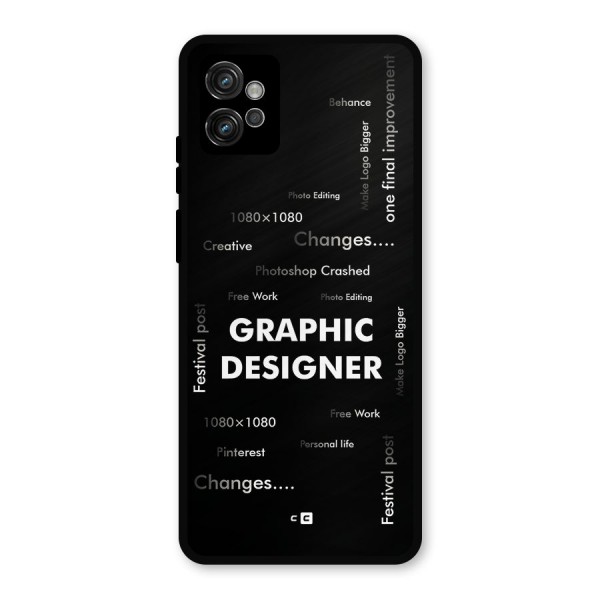 Graphic Designer Struggles Metal Back Case for Moto G32