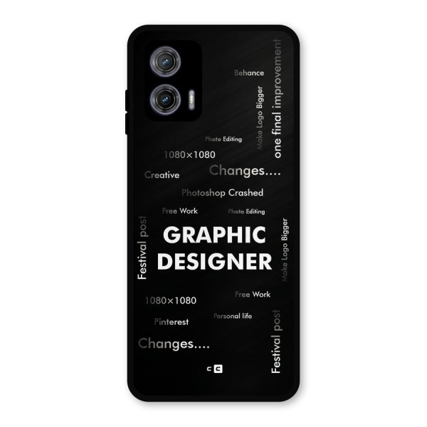 Graphic Designer Struggles Metal Back Case for Moto G73