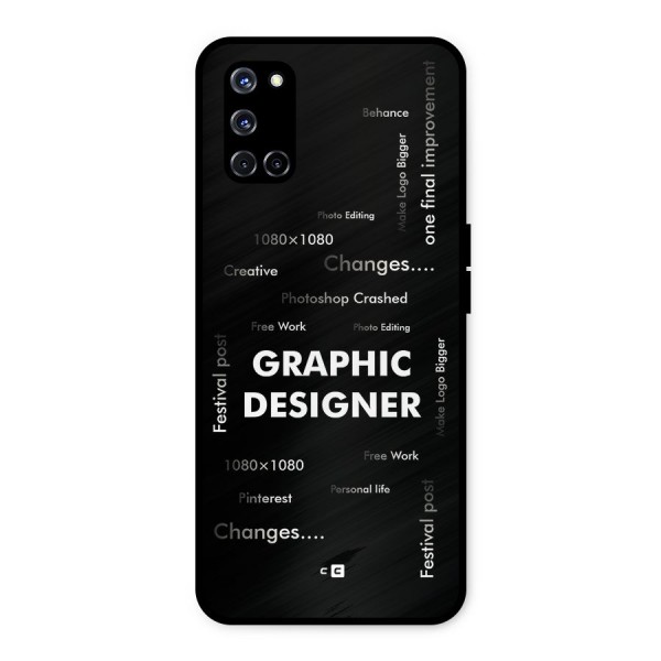 Graphic Designer Struggles Metal Back Case for Oppo A52