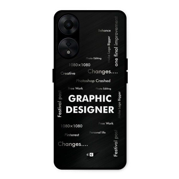 Graphic Designer Struggles Metal Back Case for Oppo A78 5G