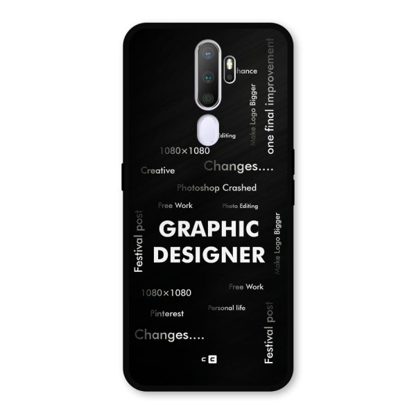 Graphic Designer Struggles Metal Back Case for Oppo A9 (2020)