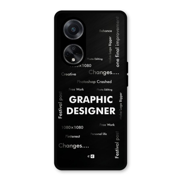 Graphic Designer Struggles Metal Back Case for Oppo F23