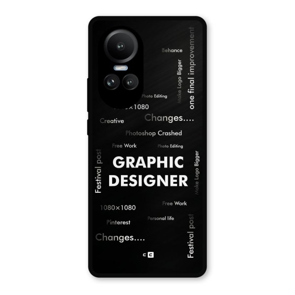 Graphic Designer Struggles Metal Back Case for Oppo Reno10 Pro