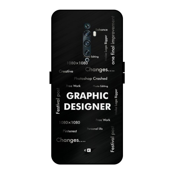 Graphic Designer Struggles Metal Back Case for Oppo Reno2 F