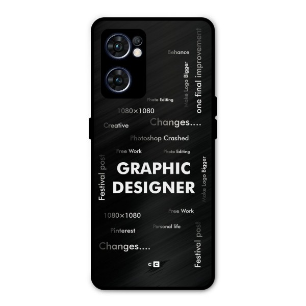 Graphic Designer Struggles Metal Back Case for Oppo Reno7 5G