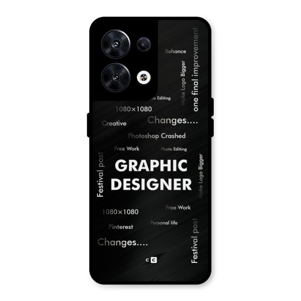 Graphic Designer Struggles Metal Back Case for Oppo Reno8 5G