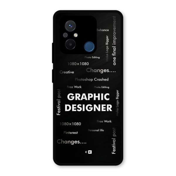 Graphic Designer Struggles Metal Back Case for Poco C55