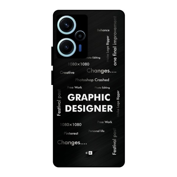 Graphic Designer Struggles Metal Back Case for Poco F5