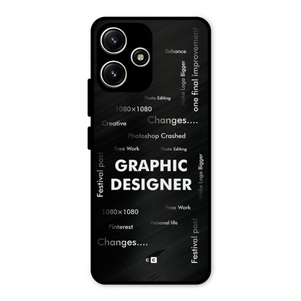 Graphic Designer Struggles Metal Back Case for Redmi 12 5G