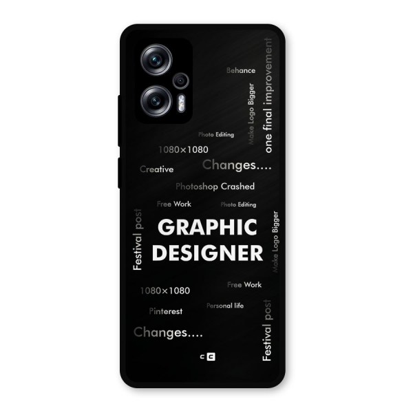 Graphic Designer Struggles Metal Back Case for Redmi K50i