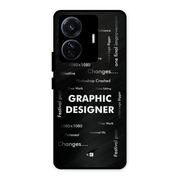 Graphic Designer Struggles Metal Back Case for Vivo T1 Pro