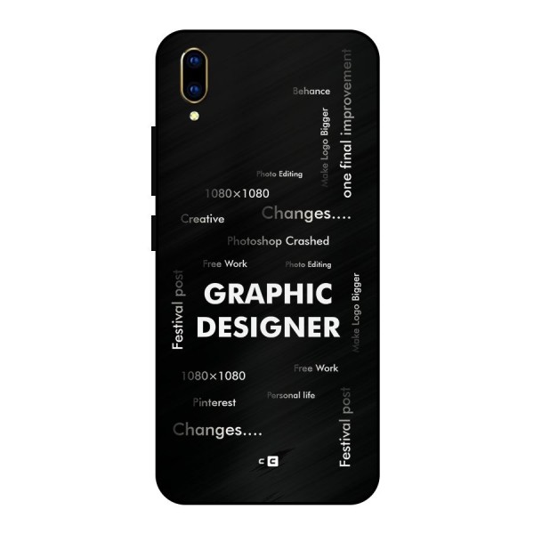 Graphic Designer Struggles Metal Back Case for Vivo V11 Pro