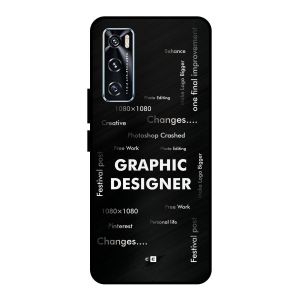 Graphic Designer Struggles Metal Back Case for Vivo V20 SE