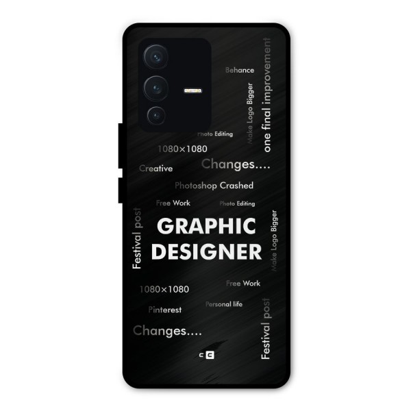 Graphic Designer Struggles Metal Back Case for Vivo V23 Pro