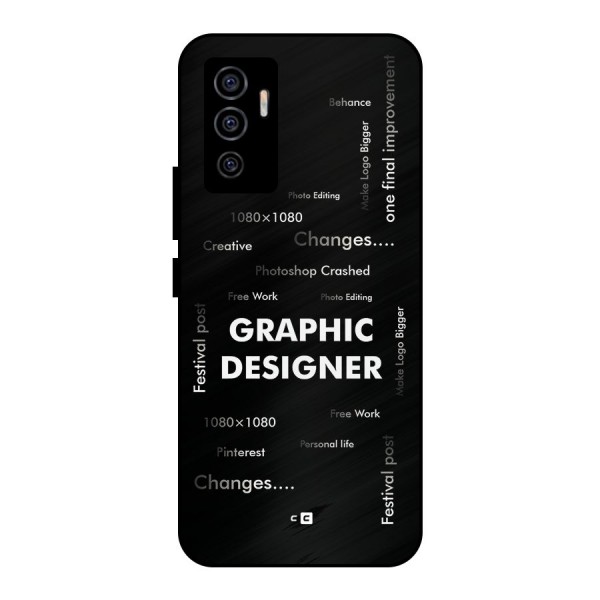 Graphic Designer Struggles Metal Back Case for Vivo V23e