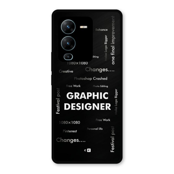 Graphic Designer Struggles Metal Back Case for Vivo V25 Pro