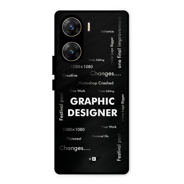 Graphic Designer Struggles Metal Back Case for Vivo V29e