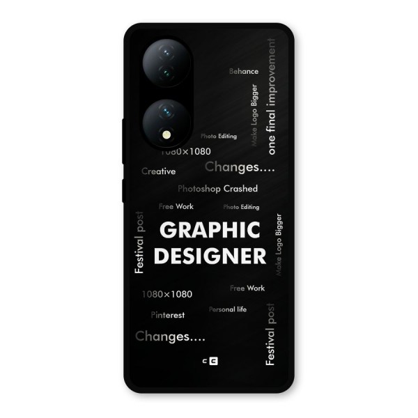 Graphic Designer Struggles Metal Back Case for Vivo Y100a