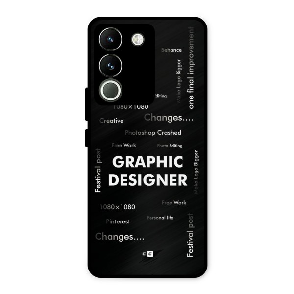 Graphic Designer Struggles Metal Back Case for Vivo Y200