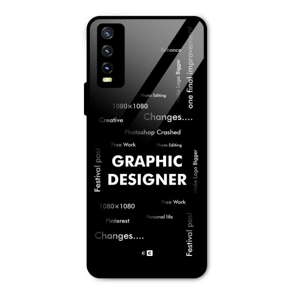 Graphic Designer Struggles Metal Back Case for Vivo Y20 2021