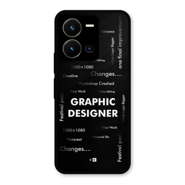 Graphic Designer Struggles Metal Back Case for Vivo Y35