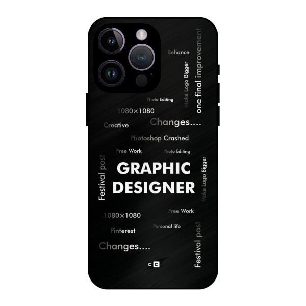 Graphic Designer Struggles Metal Back Case for iPhone 14 Pro Max