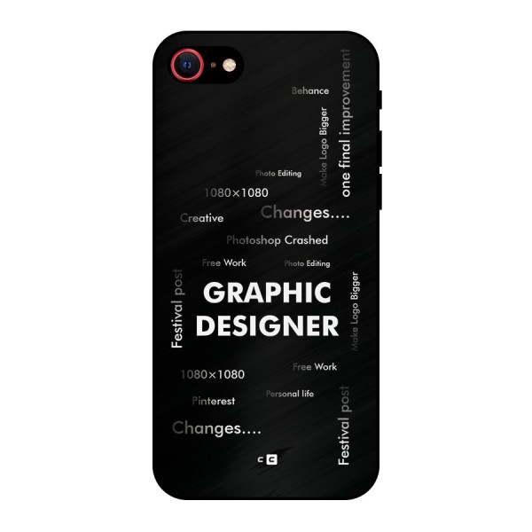 Graphic Designer Struggles Metal Back Case for iPhone SE 2020