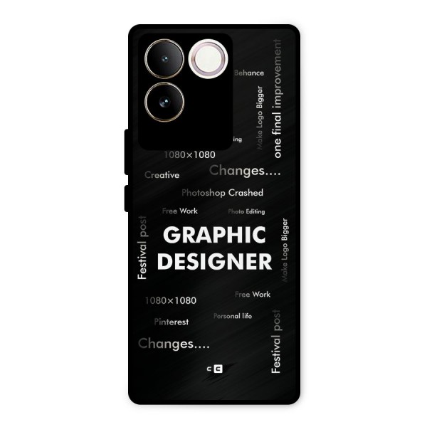 Graphic Designer Struggles Metal Back Case for iQOO Z7 Pro