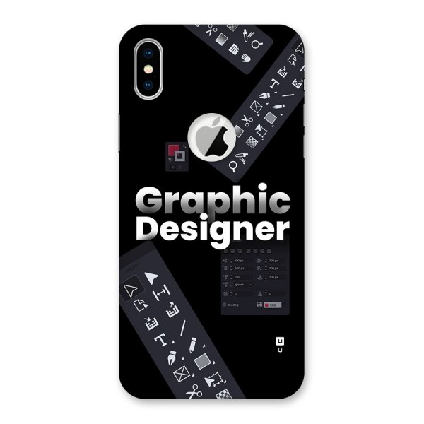 Graphic Designer Tools Back Case for iPhone XS Logo Cut