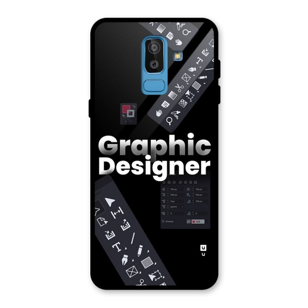 Graphic Designer Tools Glass Back Case for Galaxy J8