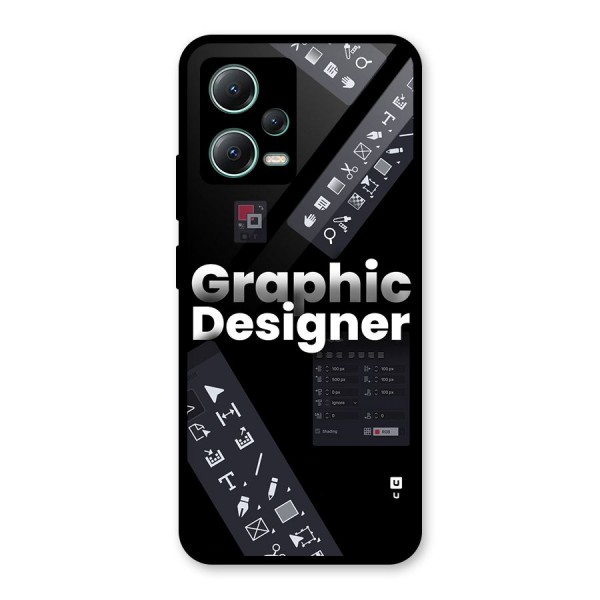 Graphic Designer Tools Glass Back Case for Poco X5