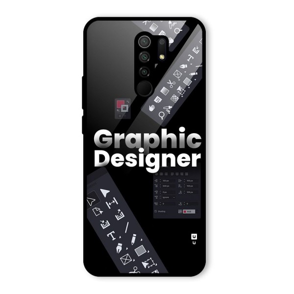 Graphic Designer Tools Glass Back Case for Redmi 9 Prime