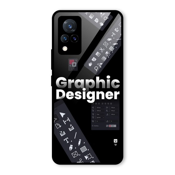 Graphic Designer Tools Glass Back Case for Vivo V21 5G